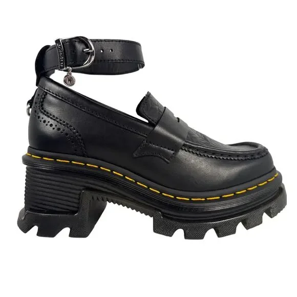 Dr. Martens Wednesday Adams Corran Loafers Womens 7 Black Leather EU38 - Picture 4 of 9
